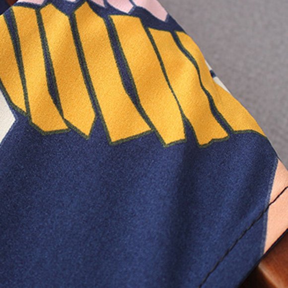 New Cranes Print Belted Wide Leg Jumpsuit Blue - Picture 10 of 10